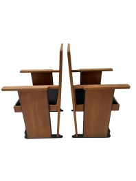 Two Art Deco Modernist High Back Armchairs by Architect Caspers, 1920s
